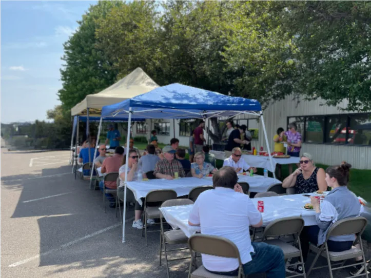 Excel Engineering group enjoying a company picnic